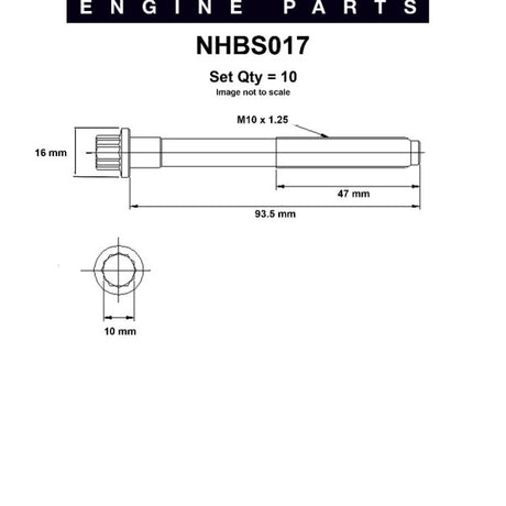 Head Bolt Set MITSUBISHI 4G94 SOHC 16V NHBS017 - Nason