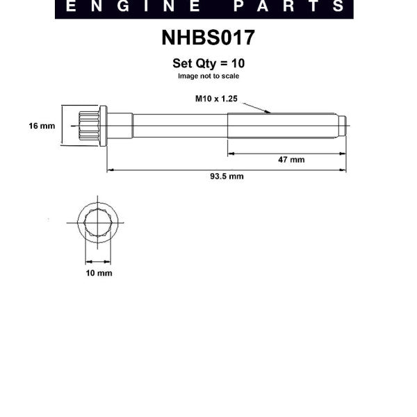 Head Bolt Set MITSUBISHI 4G94 SOHC 16V NHBS017 - NASON