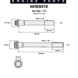 Head Bolt Set TOYOTA 4AFE FC GE/7AFE 6A NHBS018 - Nason
