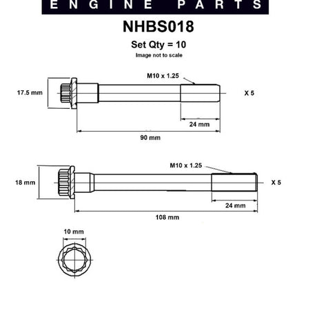 Head Bolt Set TOYOTA 4AFE FC GE/7AFE 6A NHBS018 - Nason
