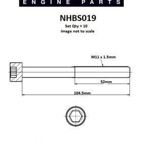 Head Bolt Set MAZDA FP FS 626 FORD PRO NHBS019 - NASON