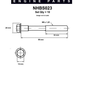 Head Bolt Set TOYOTA 1E 2E 3E NHBS023 - NASON