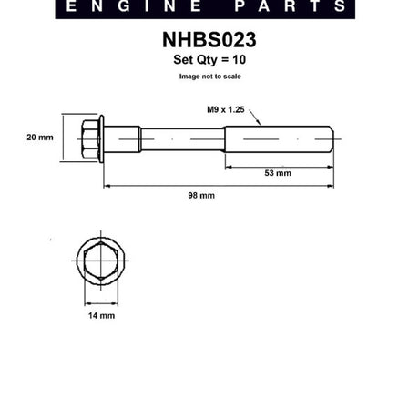 Head Bolt Set TOYOTA 1E 2E 3E NHBS023 - Nason