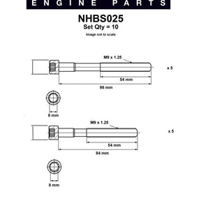 Head Bolt Set TOYOTA 4 5E-FE NHBS025 - NASON
