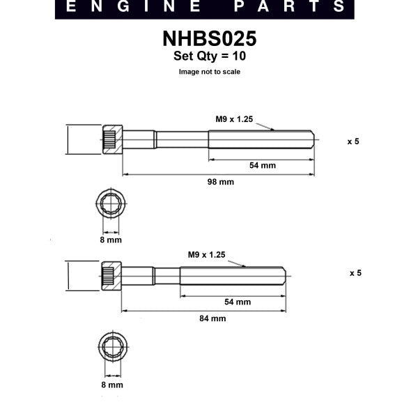 Head Bolt Set TOYOTA 4 5E-FE NHBS025 - NASON