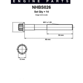 Head Bolt Set TOYOTA 1FZ-FE NHBS026 - NASON