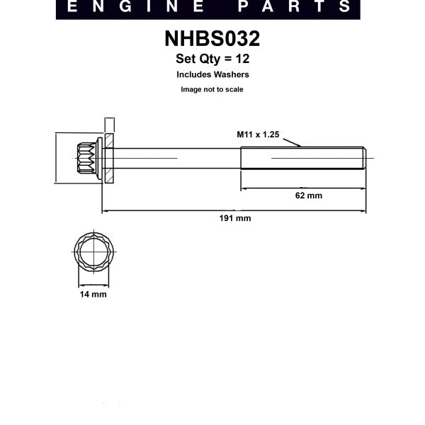 Head Bolt Set SUBARU EJ16 EJ18 EJ20 EJ22 NHBS032 - NASON