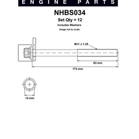 Head Bolt Set SUBARU EJ20G 20X 20Y EJ25 EJ25 NHBS034 - NASON