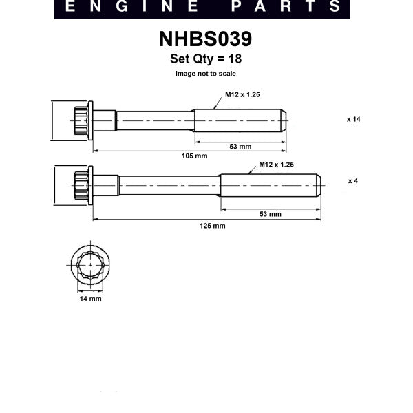 Head Bolt Set MITSUBISHI 4M40 4M40T DIESEL NHBS039 - NASON