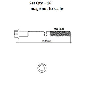 Head Bolt Set MITSUBISHI 6A12 DOHC V-DOHC NHBS040 - FAI