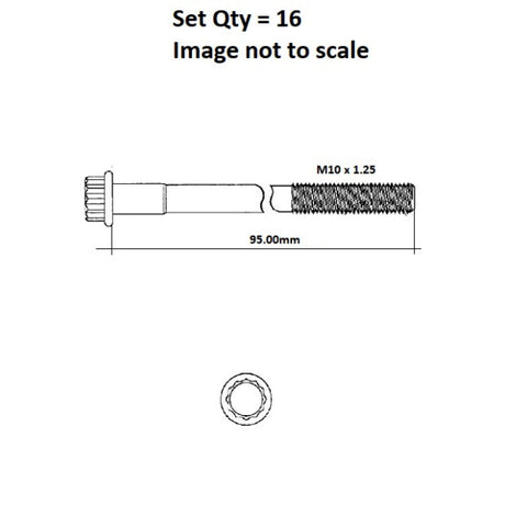Head Bolt Set MITSUBISHI 6A12 DOHC V-DOHC NHBS040 - FAI