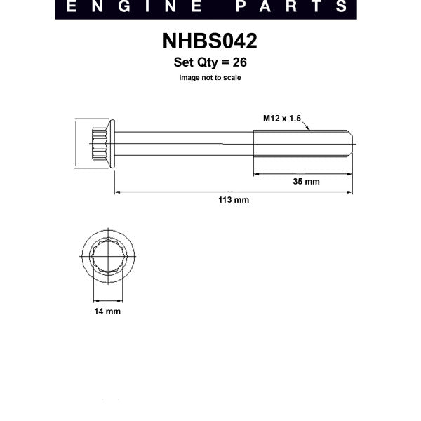 Head Bolt Set NISSAN TD42 TD42T TD42Ti NHBS042 - NASON