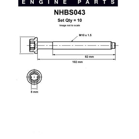Head Bolt Set FORD MONDEO HA HB ZETEC DOHC NHBS043 - NASON