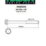 Head Bolt Set FORD TRANSIT D25T 4BC 4HB NHBS044 - Nason