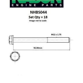 Head Bolt Set FORD TRANSIT D25T 4BC 4HB NHBS044 - NASON