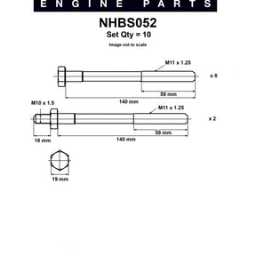Head Bolt Set HOLDEN FAM2 NHBS052 - NASON