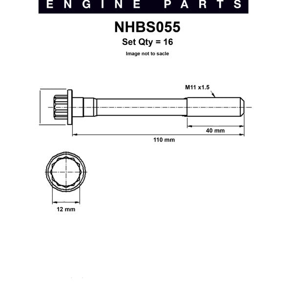 Head Bolt Set TOYOTA 1MZ-FE 3MZ-FE NHBS055 - NASON