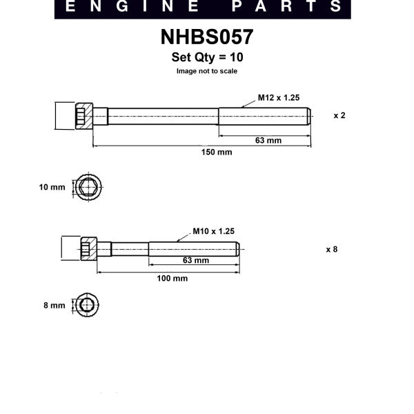 Head Bolt Set HYUNDAI G4GR G4DM G4GM G4GB NHBS057 - NASON