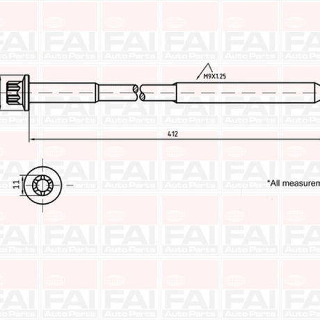 Head Bolt Set ROVER 18K16 DOHC 16V NHBS077 - FAI