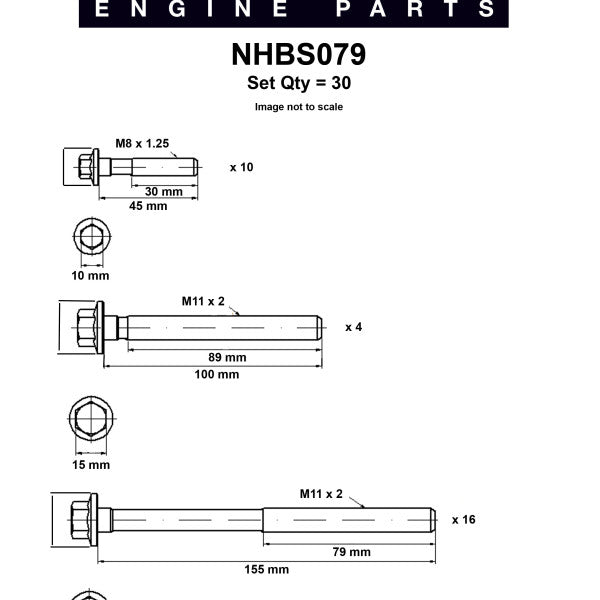 Head Bolt Set HOLDEN V8 GEN3 TO 2004 NHBS079 - NASON
