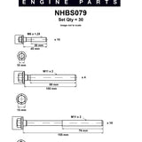 Head Bolt Set HOLDEN V8 GEN3 TO 2004 NHBS079 - Nason