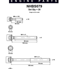 Head Bolt Set HOLDEN V8 GEN3 TO 2004 NHBS079 - NASON