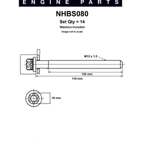 Head Bolt Set FORD BA BF 6CYL 4L V-DOHC NHBS080 - NASON