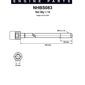 Head Bolt Set NISSAN RB30 RB30E RB30T NHBS083 - NASON