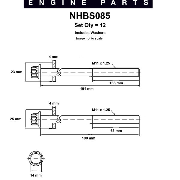 Head Bolt Set SUBARU EJ25 SOHC 98-ON NHBS085 - NASON