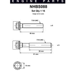 Head Bolt Set HOLDEN 3.8 V6 VS VU VT VY95-04 NHBS088 - Nason