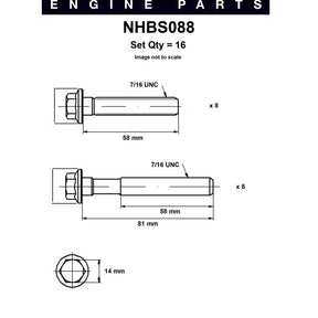 Head Bolt Set HOLDEN 3.8 V6 VS VU VT VY95-04 NHBS088 - NASON