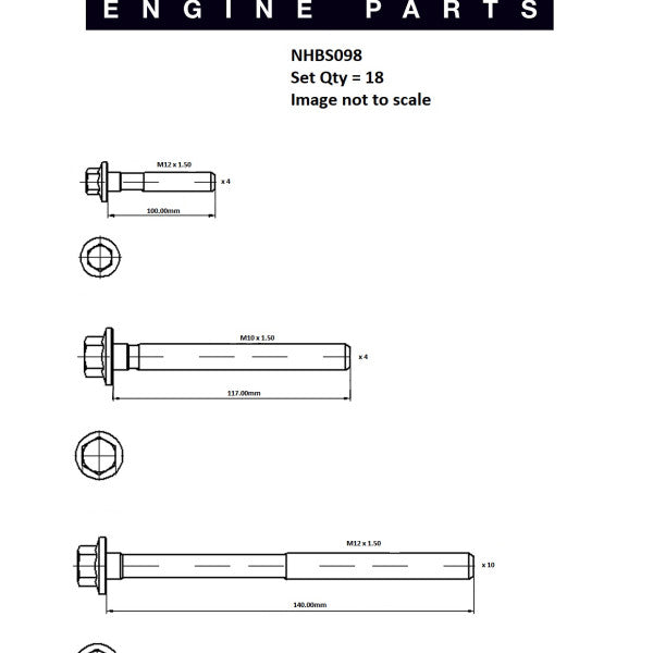 Head Bolt Set LANDROVER DEFENDER 300TDi NHBS098 - FAI
