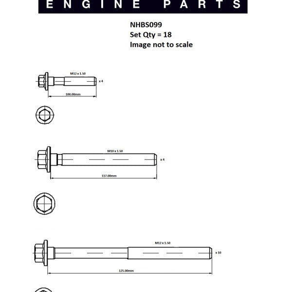 Head Bolt Set L/ROVER DEFEND 200TDi NHBS099 - FAI