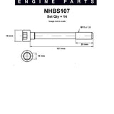 Head Bolt Set NISSAN RB20 RB25DE NHBS107 - Nason