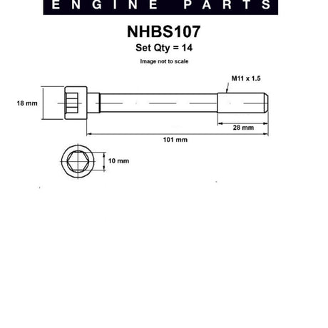 Head Bolt Set NISSAN RB20 RB25DE NHBS107 - Nason