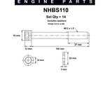 Head Bolt Set NISSAN TB48DE NHBS110 - Nason