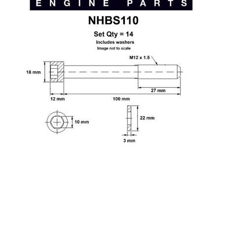 Head Bolt Set NISSAN TB48DE NHBS110 - Nason
