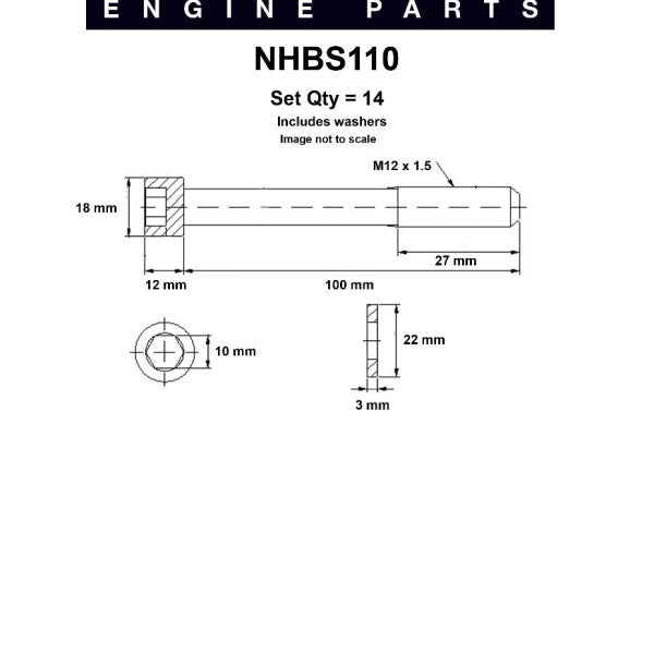 Head Bolt Set NISSAN TB48DE NHBS110 - NASON