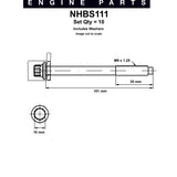 Head Bolt Set MITSUBISHI 4G15 4G18 16V 12V NHBS111 - Nason