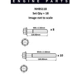 Head Bolt Set FORD 2.0 & 2.4LTR DIESEL NHBS118 - FAI