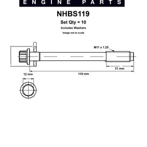 Head Bolt Set MITS 4G64 4G63 SOHC DOHC NHBS119 - NASON