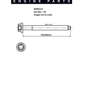 Head Bolt Set FORD TRANSIT NSJ 2.0L NHBS121 - NASON