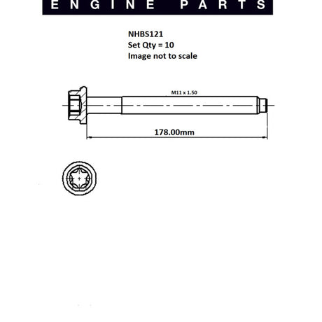 Head Bolt Set FORD TRANSIT NSJ 2.0L NHBS121 - Nason