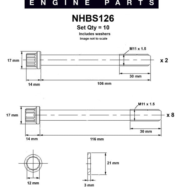 Head Bolt Set KIA A5D NHBS126 - NASON
