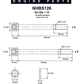 Head Bolt Set KIA A5D NHBS126 - NASON