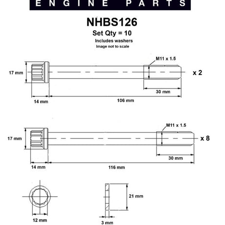 Head Bolt Set KIA A5D NHBS126 - Nason