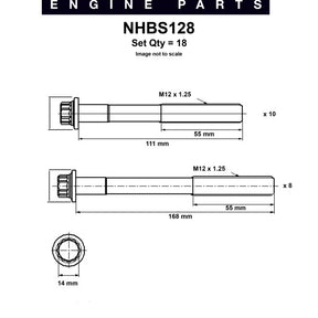 Head Bolt Set TOYOTA 2KD-FTV 1KD-FTV DIESEL NHBS128 - NASON