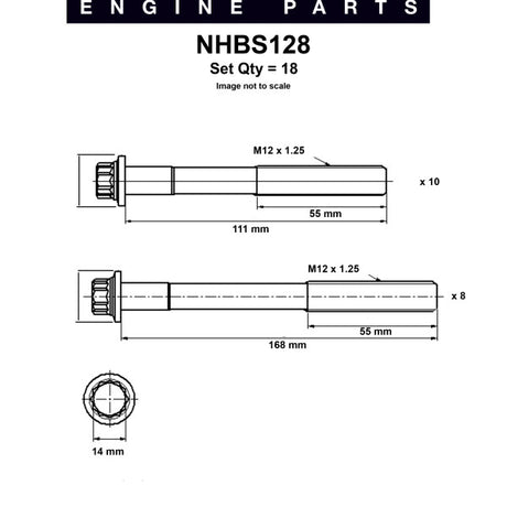 Head Bolt Set TOYOTA 2KD-FTV 1KD-FTV DIESEL NHBS128 - Nason