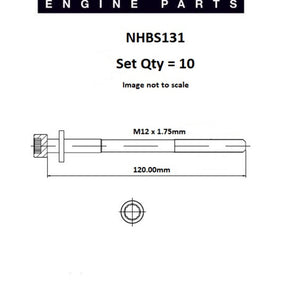 Head Bolt Set MERCEDES M102 SERIES SOHC 8V NHBS131 - FAI