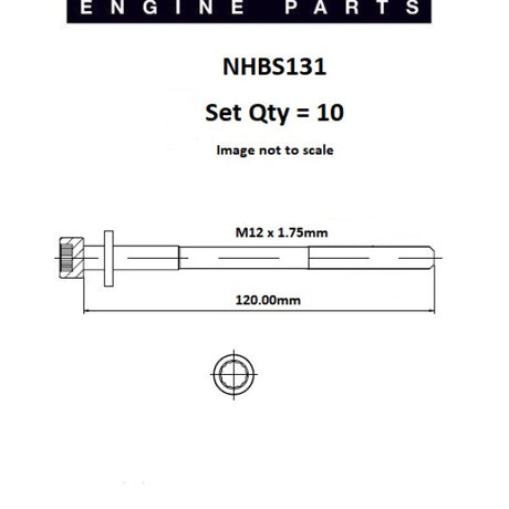 Head Bolt Set MERCEDES M102 SERIES SOHC 8V NHBS131 - FAI